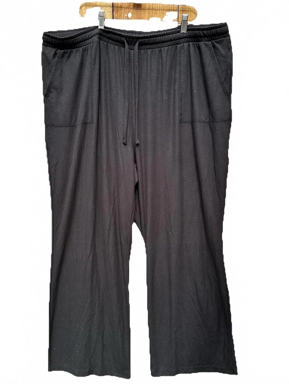 J.Crew Womens Black travel errand lounge office Wide Leg Pants pull On 3xl NWT